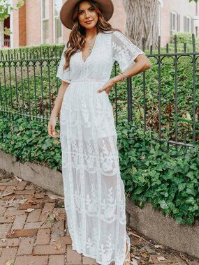 Final call - Magnolia Boutique reign white lace romper maxi